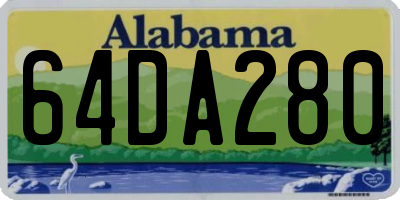 AL license plate 64DA280
