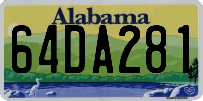 AL license plate 64DA281