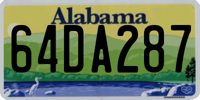AL license plate 64DA287
