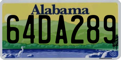 AL license plate 64DA289
