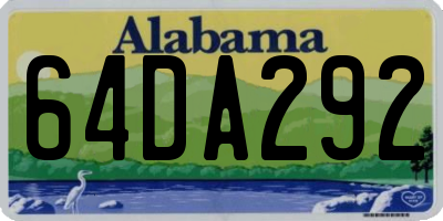 AL license plate 64DA292