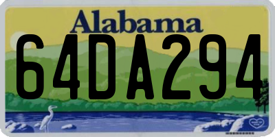 AL license plate 64DA294