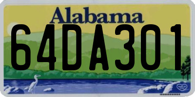 AL license plate 64DA301