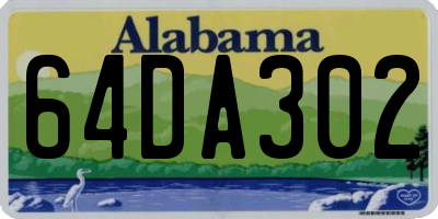 AL license plate 64DA302
