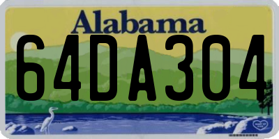AL license plate 64DA304