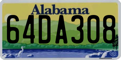 AL license plate 64DA308