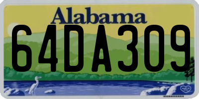 AL license plate 64DA309