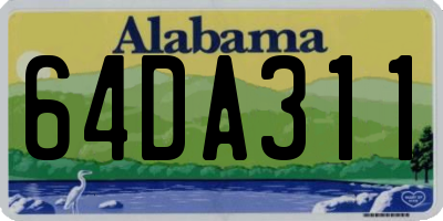 AL license plate 64DA311