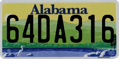 AL license plate 64DA316