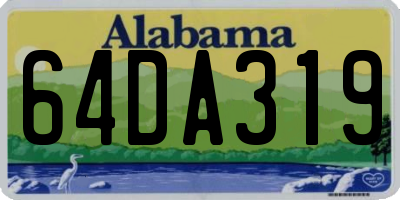AL license plate 64DA319