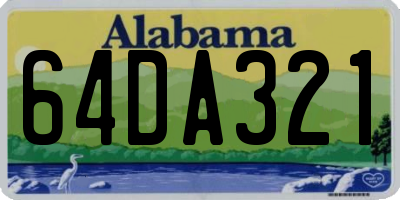 AL license plate 64DA321