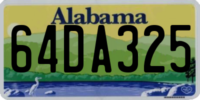 AL license plate 64DA325