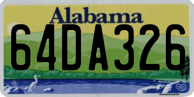 AL license plate 64DA326