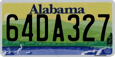 AL license plate 64DA327