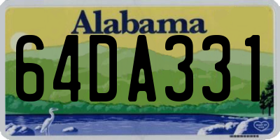 AL license plate 64DA331