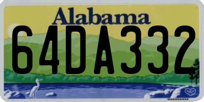 AL license plate 64DA332