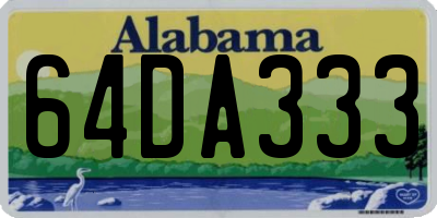 AL license plate 64DA333