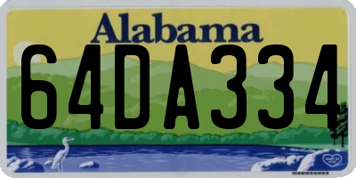 AL license plate 64DA334