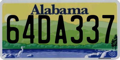 AL license plate 64DA337
