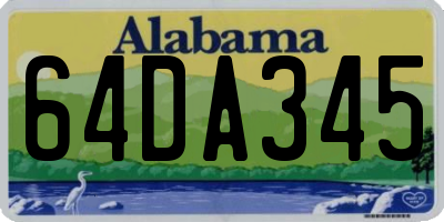 AL license plate 64DA345