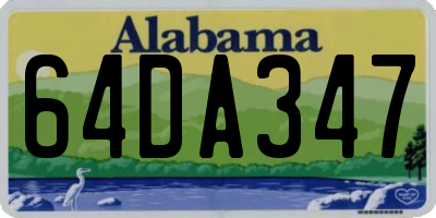 AL license plate 64DA347
