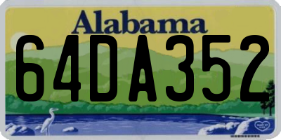 AL license plate 64DA352