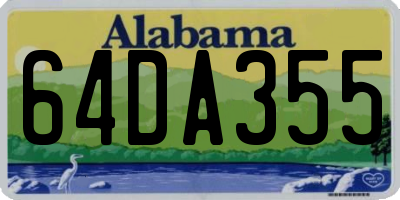 AL license plate 64DA355