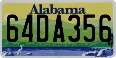 AL license plate 64DA356