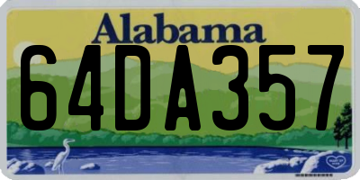 AL license plate 64DA357
