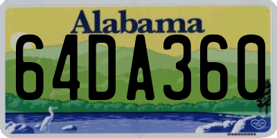 AL license plate 64DA360