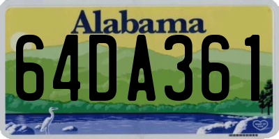 AL license plate 64DA361