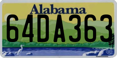 AL license plate 64DA363