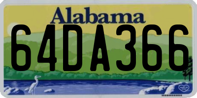 AL license plate 64DA366