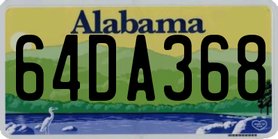 AL license plate 64DA368