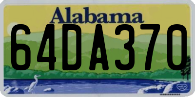 AL license plate 64DA370