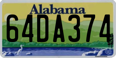 AL license plate 64DA374