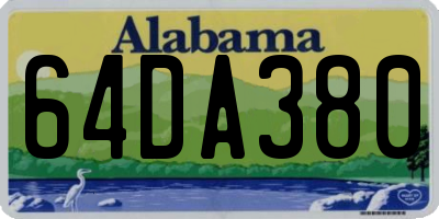 AL license plate 64DA380