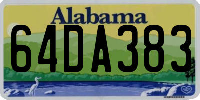 AL license plate 64DA383