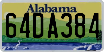 AL license plate 64DA384