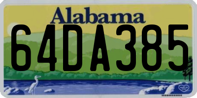 AL license plate 64DA385