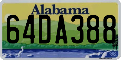 AL license plate 64DA388