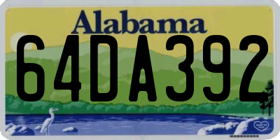 AL license plate 64DA392