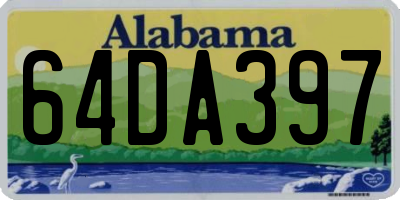 AL license plate 64DA397