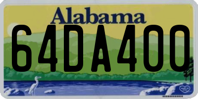 AL license plate 64DA400