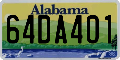 AL license plate 64DA401