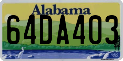 AL license plate 64DA403