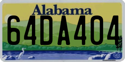 AL license plate 64DA404