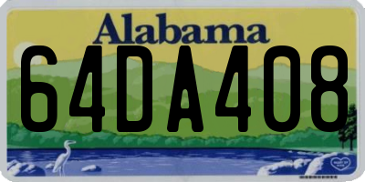 AL license plate 64DA408