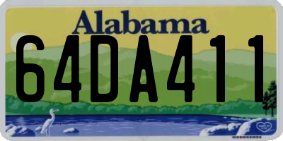 AL license plate 64DA411