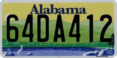 AL license plate 64DA412